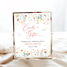 Poster Cartões e presentes de jardim bonitos e Insetos