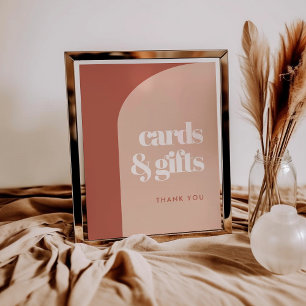 Poster Cartões e presentes de pêssego chic