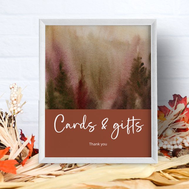 Poster Cartões e presentes do Autumn Watercolor Forest (Criador carregado)