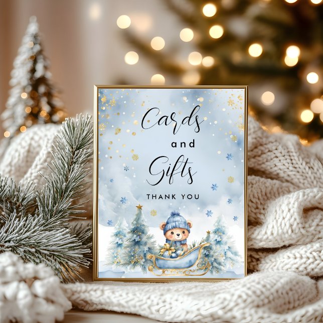 Poster Cartões e presentes do Chá de fraldas do urso de i (Criador carregado)