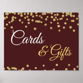 Poster Cartões e presentes Dourados Faux Glitter Confetti