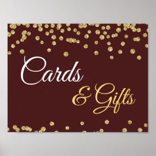 Poster Cartões e presentes Dourados Faux Glitter Confetti