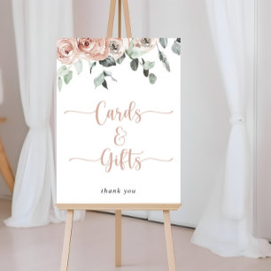 Poster Cartões e Presentes Florais de Rosa Pó Rosa Clássi