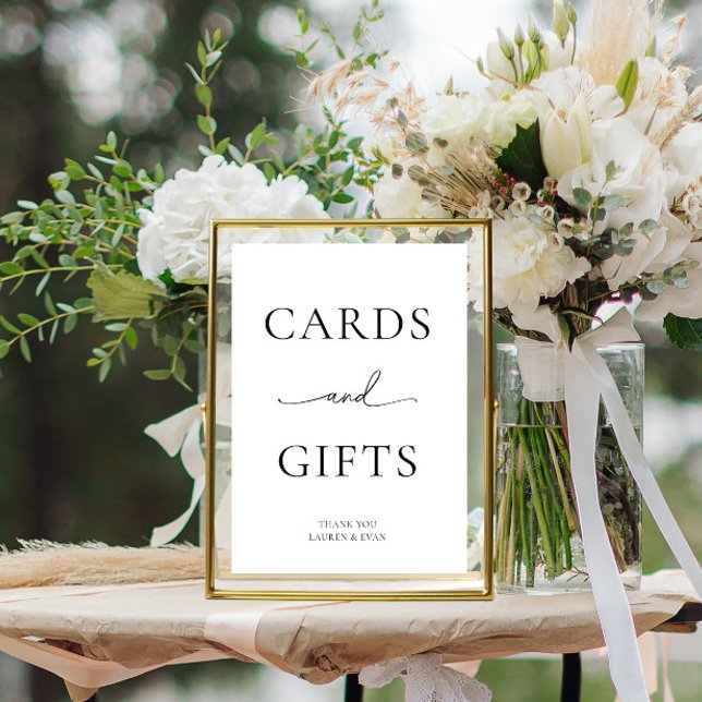 Poster Cartões e presentes minimalistas brancos e pretos (Criador carregado)