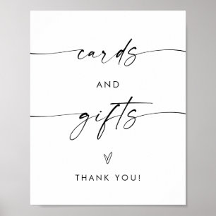 Poster Cartões e presentes, moderno minimalista