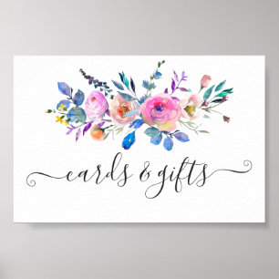 Poster Cartões e presentes para casamentos com aquarelas