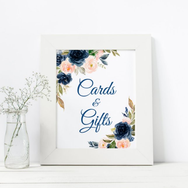 Poster Cartões e Presentes para Chá de Bebê com Flores em (Criador carregado)