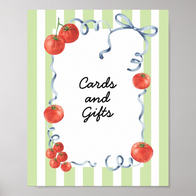 Poster Cartões e Presentes para Chá de Bebê de Tomate (Frente)