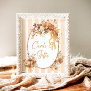 Poster Cartões e Presentes para Chá de Bebê Floral de Abó