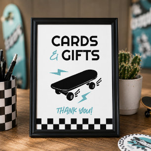Poster Cartões e Presentes para Chá de Bebê Skate Baby on