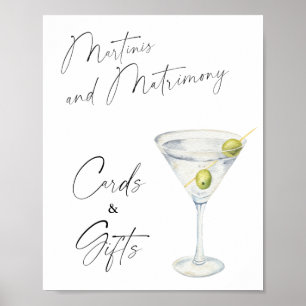 Poster Cartões e Presentes para Chá de Noiva Martini