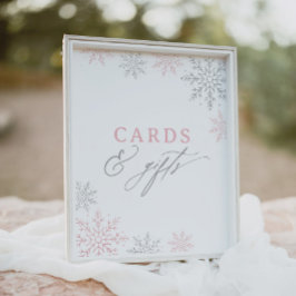 Poster Cartões e Presentes para Chás de Bebê com Floco de