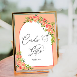 Poster Cartões e presentes para Chás de fraldas de pêsseg