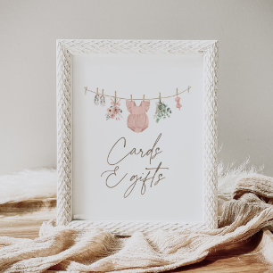 Poster Cartões e presentes para Chás de fraldas de roupas