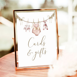 Poster Cartões e presentes para Chás de fraldas de roupas