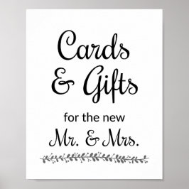 Póster Cartões e presentes para o novo Sr. e Sra. Wedding