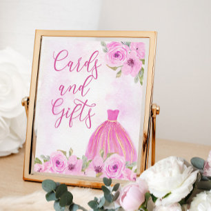 Poster Cartões e presentes princesa Dourados, cor-de-ros