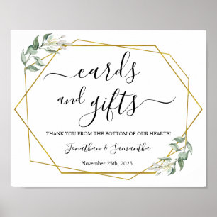 Poster Cartões e presentes recepção de casamento - sinal
