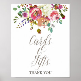Poster Cartões e Presentes Simples de Buquê de Floral Aqu