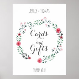 Poster Cartões e presentes Sinais de caligrafia floral de