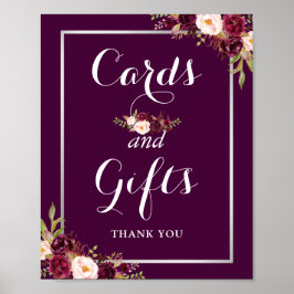 Poster Cartões e presentes Sinais de casamento Plum Purpl