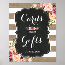 Póster Cartões e presentes - Sinal de Casamento Floral Ru