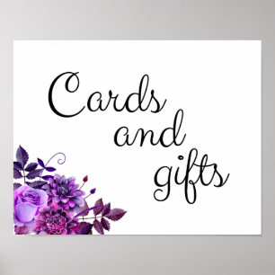 Poster Cartões e presentes - Sinal de casamento Flores ro