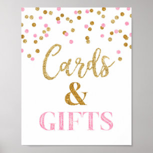 Póster Cartões e Presentes Sinal de Casamento Rosa Dourad