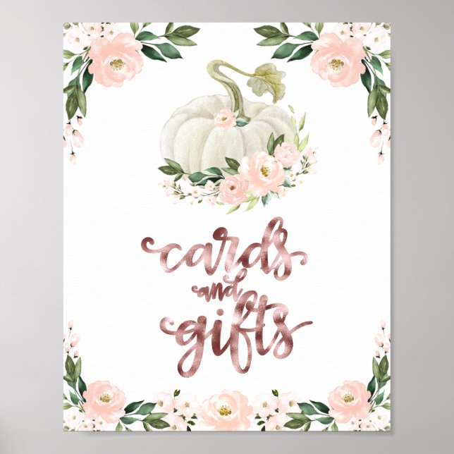 Poster Cartões e presentes - Sinal de Chá de fraldas Gree (Frente)