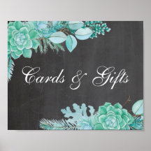 Cartões e presentes. Suculente. Casamento de quadr