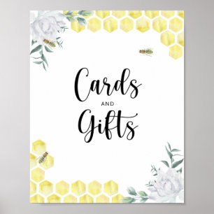Poster Cartões e presentes Sweet Bee para chá de bebê 