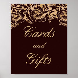 Poster Cartões E Presentes Vintage Dourado Sinal De Borgo