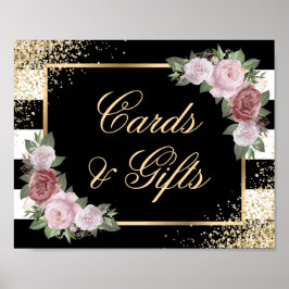 Poster Cartões e Sinal de Presente, cor-de-rosa-pincelado