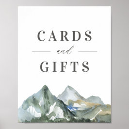 Poster Cartões e Sinal de Presente Rustic Mountain