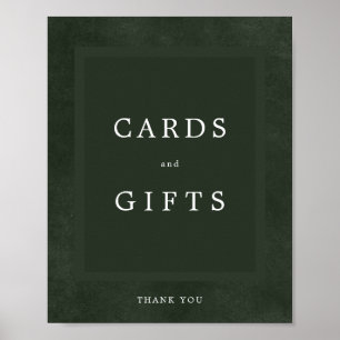Poster Cartões elegantes e presentes de casamento verde