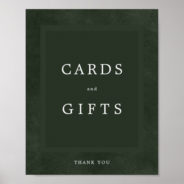 Poster Cartões elegantes e presentes de casamento verde (Frente)