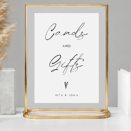 Poster Cartões Elegantes e Sinal de Mesa de Casamento Fav