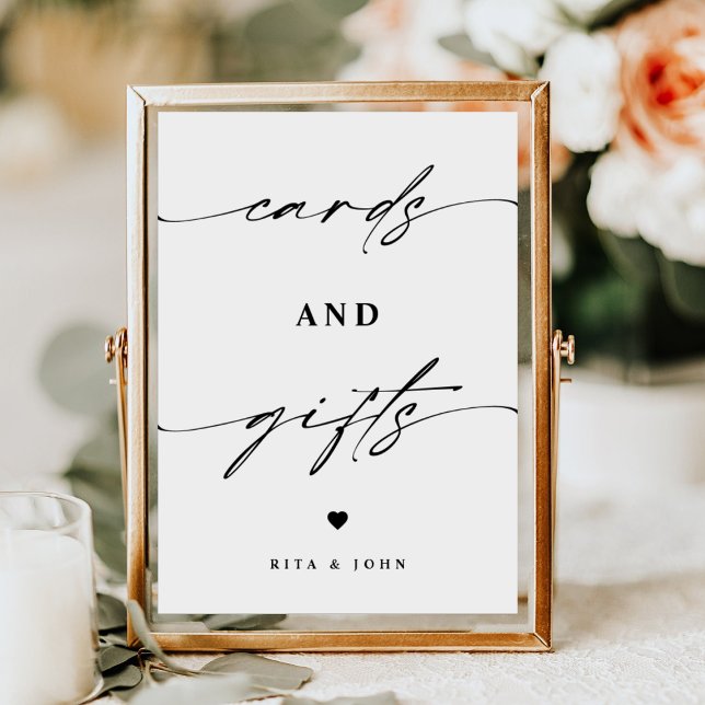 Poster Cartões Elegentes e Sinal de Mesa de Casamento Fav (Criador carregado)