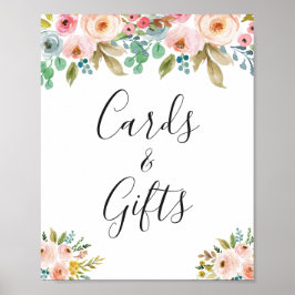 Poster Cartões Florais Clássicos e Sinal de Presentes