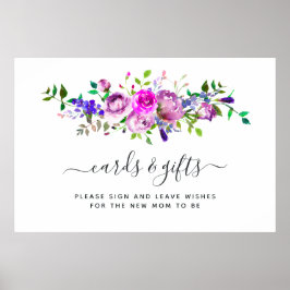 Poster Cartões Florais e Presentes em Aquarela Rosa-Inten