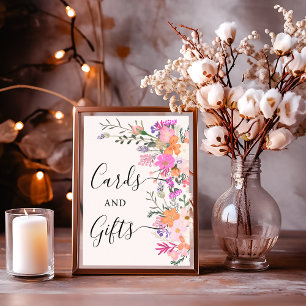 Poster Cartões Florais Elegantes e Mesas de Chá de panela
