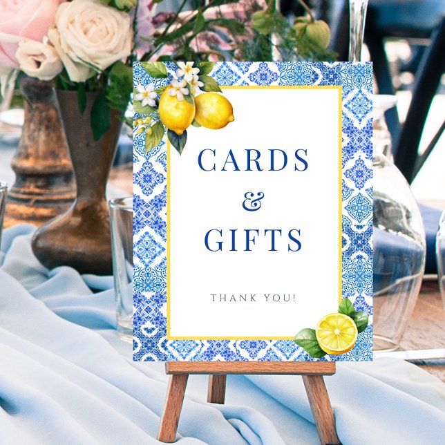 Poster Cartões Italianos de Limão Presentes Sinal de Cart (Italian Lemon Cards Gifts Wedding Sign Poster)