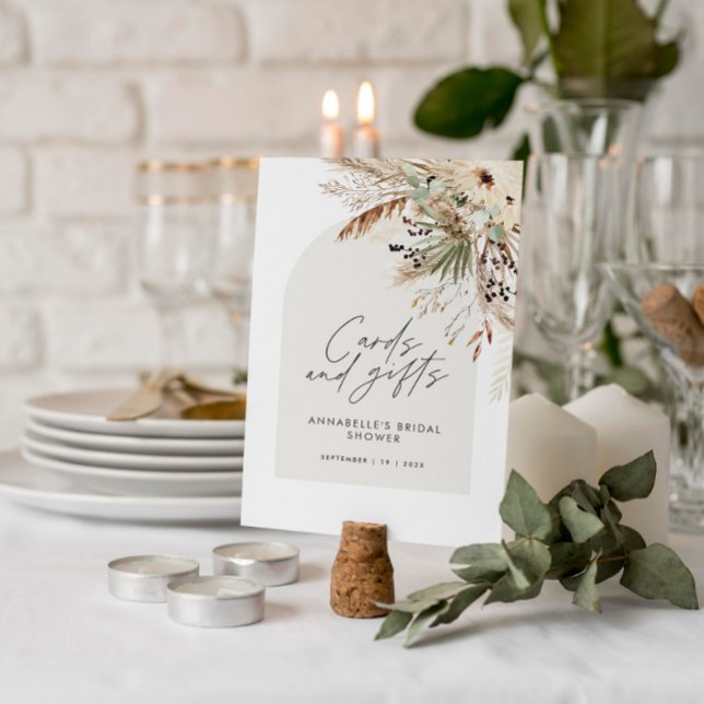 Poster Cartões pampas para chá de panela com orçamento e  (Criador carregado)