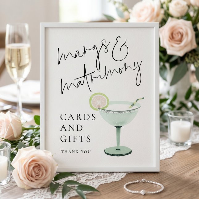 Poster Cartões Presentes Casamento Margs Sinal de Chuveir (Criador carregado)