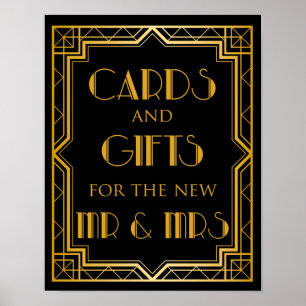 Póster Cartões & presentes que Wedding o art deco do