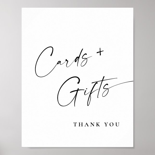 Poster Cartões Simples Elegantes e Casamento de Presentes (Frente)