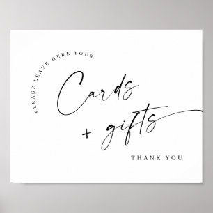 Poster Cartões Simples Elegantes e Casamento de Presentes