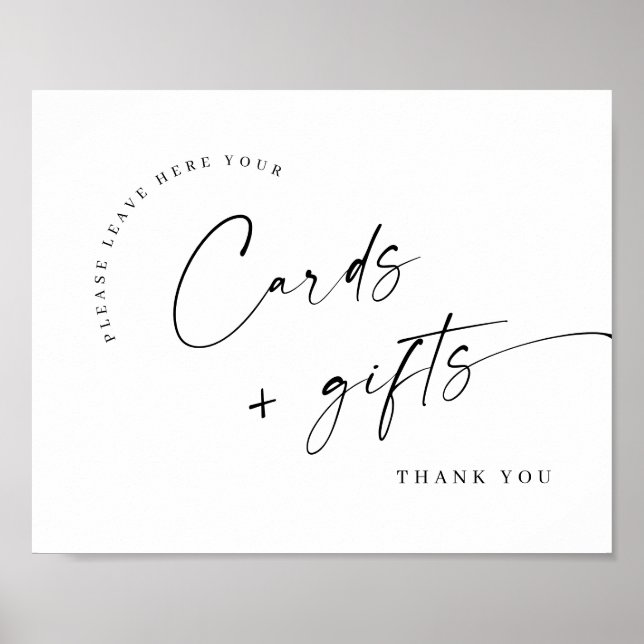 Poster Cartões Simples Elegantes e Casamento de Presentes (Frente)