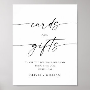 Poster Cartões Simples Elegantes e Casamento de Presentes
