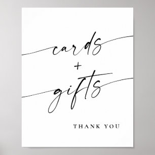 Poster Cartões Simples Elegantes e Casamento de Presentes